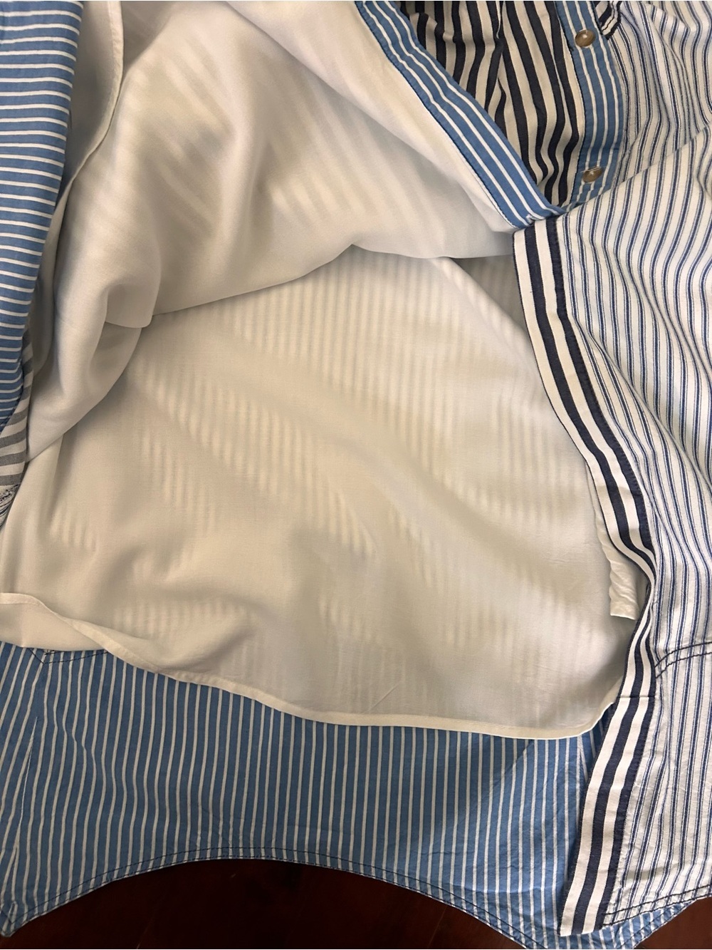 Anthropologie Pilcro Asymmetrical Button-Front Wrap Shirt Dress blue white XS - Picture 12 of 14